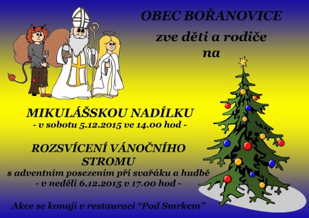 Mikulášská nadílka a rozsvícení vánočního stromku